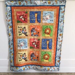 Handmade Animal Print Quilt Kids Baby Crib